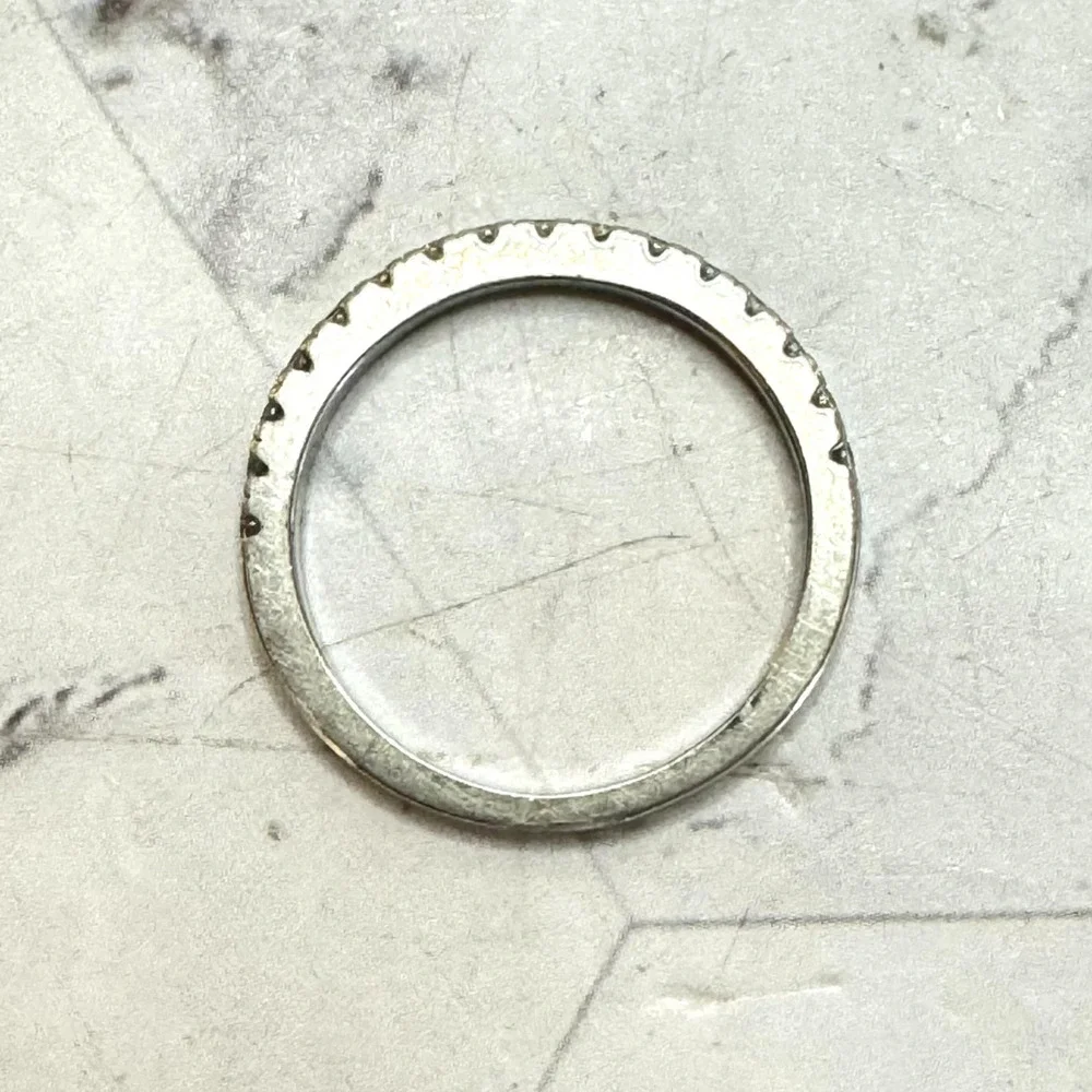 925 Cubic Zirconia Ring Sterling Silver Prong Set 2mm Round CZ Stacking Band Sz5